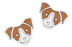 Boucles d'oreilles argent rhodié chiens