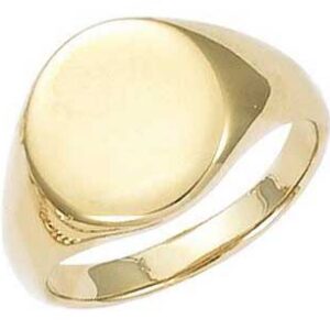 Bague chevalière plaqué or ronde (doigt 50-60)