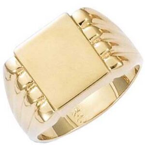 Bague chevalière plaqué or carré (doigt 50-60)