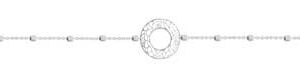 Bracelet argent rhodié rond ajouré chaine boules