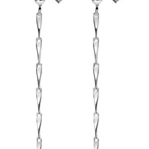 Boucles d'oreilles puces ZINZI en argent sterling avec chaîne scintillante en forme de flèche